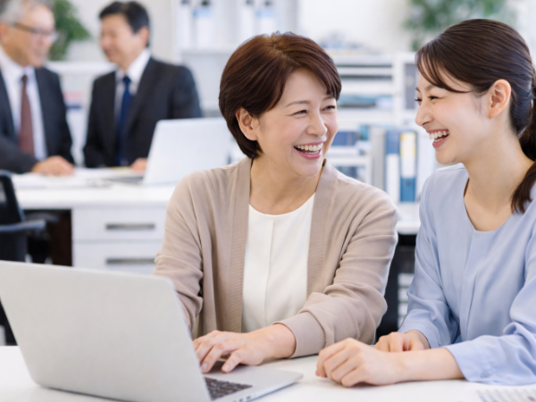 子育てが落ち着いた方や久しぶりに
事務職へ復帰される方も活躍されています。