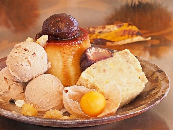 季節に合わせた限定メニュー
栗づくしフェアーのプレート