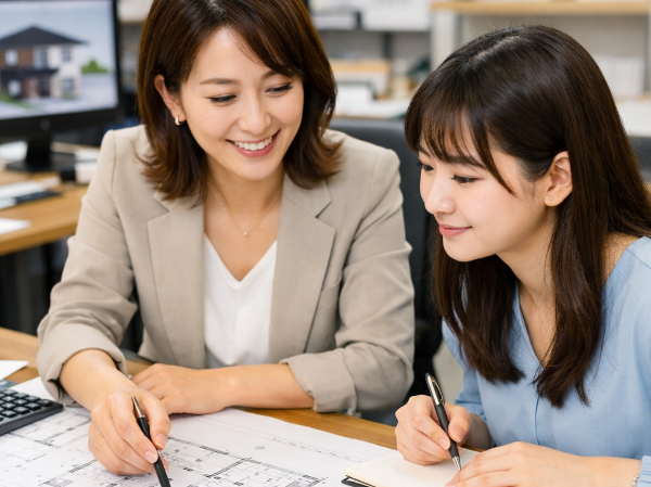 お客様の住宅ローンや火災保険、
登記などを案内いただきます。