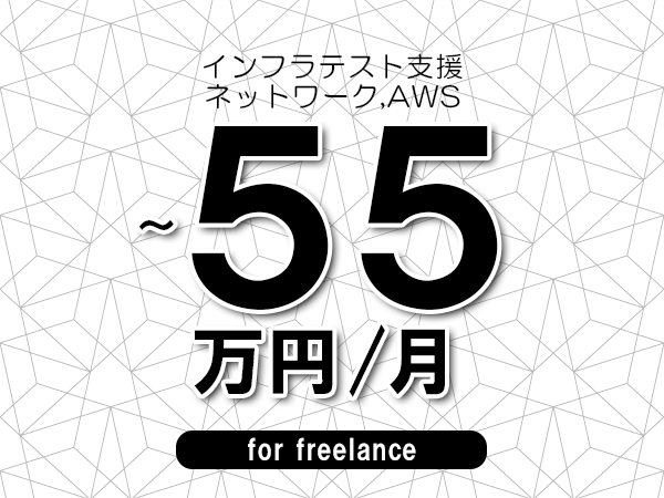 【45～55万円／フリーランス】＜ネットワーク,AWS/インフラテスト支援＞◆完全週休2日制　◆年間休日120日以上　◆出張費用別途支給
