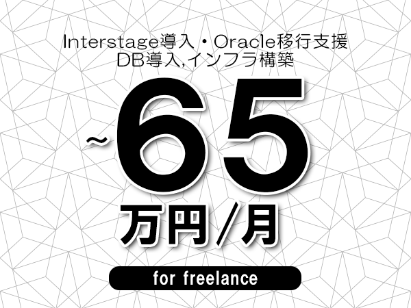 【55～65万円／フリーランス】＜DB導入,インフラ構築/Interstage導入・Oracle移行支援＞◆完全週休2日制　◆年間休日120日以上　◆出張費用別途支給