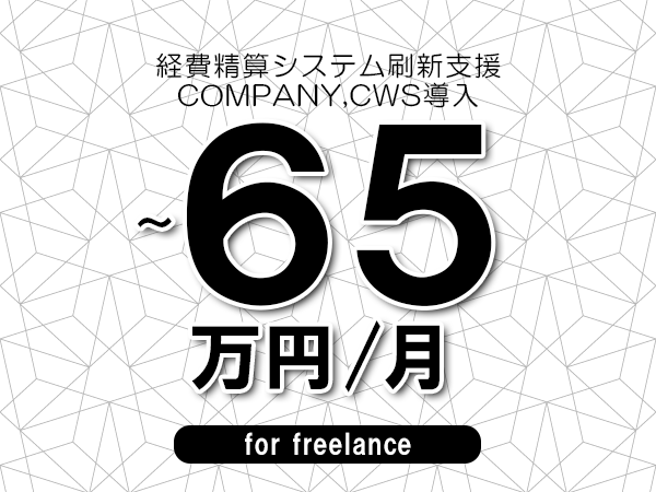 【55～65万円／フリーランス】＜COMPANY,CWS導入/経費精算システム刷新支援＞◆完全週休2日制　◆年間休日120日以上　◆出張費用別途支給