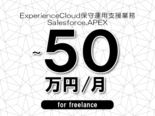 【30～50万円／フリーランス】＜Salesforce,APEX/ExperienceCloud保守運用支援業務＞◆完全週休2日制　◆年間休日120日以上　◆出張費用別途支給