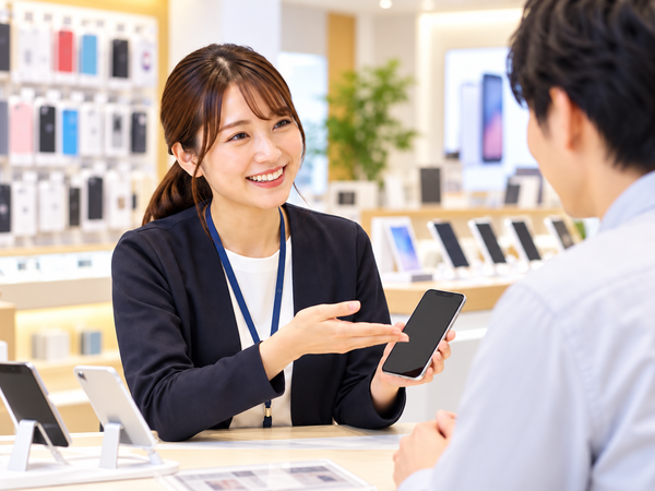携帯ショップの受付・接客|紹介予定派遣・未経験から正社員を目指せる