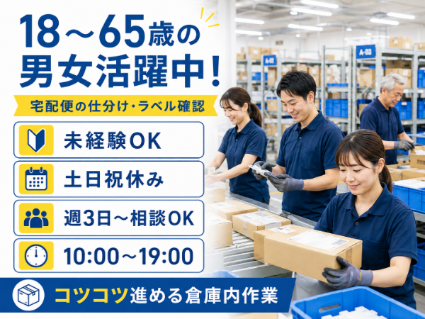 荷物のラベル確認・仕分けスタッフ
