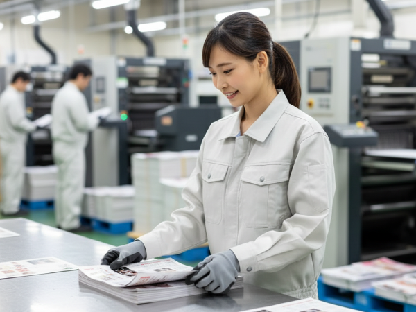 軽作業／モクモク作業が好きな方！／空調が効いた印刷工場内で卒業アルバムの制作