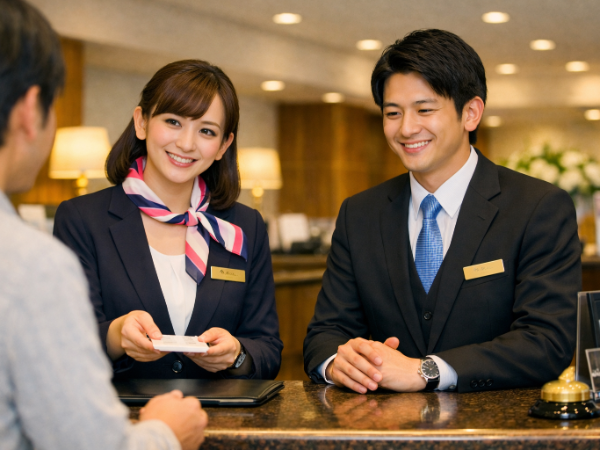 シティホテルのフロアスタッフ
（フロント・電話・メール対応など）