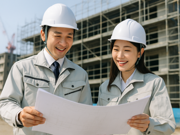 施工管理職のスタートを応援する充実研修ありの建築技術職