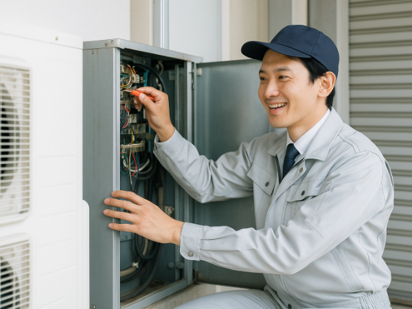 空調や電気設備の点検と修理業務