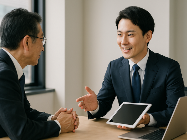 医療機関向けサービスを提案する営業職