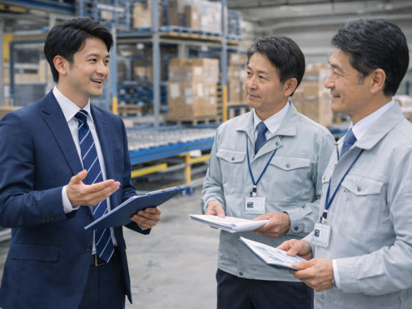 物流倉庫や工場設備を提案する法人営業