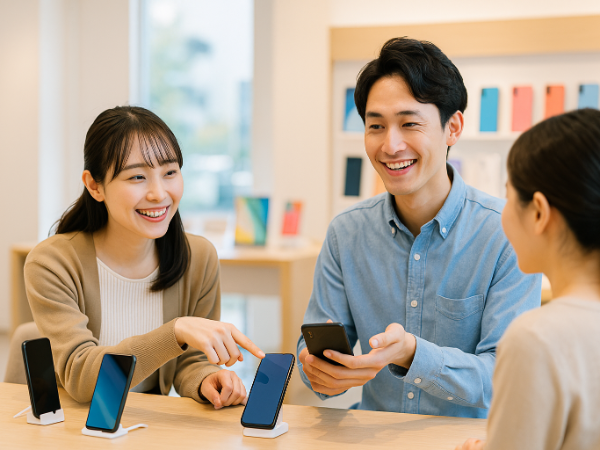 スマートフォンの販売とプラン提案を行う接客プランナー