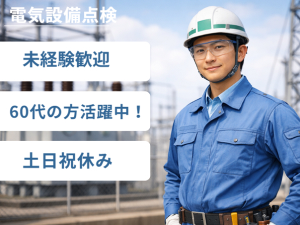 経験不問!未経験の方歓迎!電気設備点検スタッフ