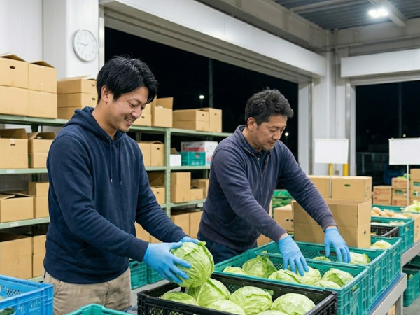 【未経験歓迎】夜間の野菜・フルーツの仕分け・検品スタッフ