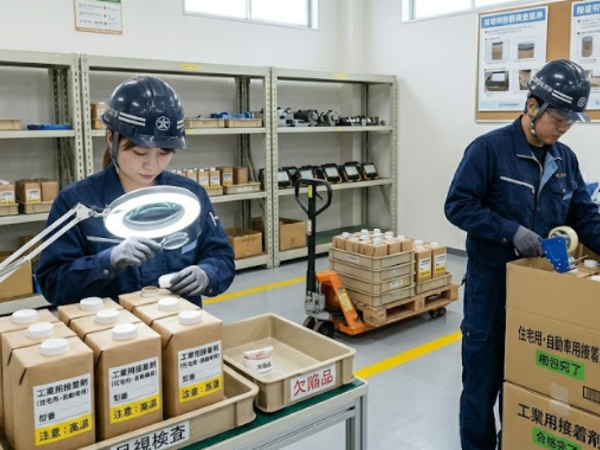 【製造】住宅用壁紙・床材向け工業用接着剤容器の製造マシンオペレーター業務