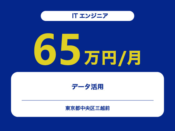 ★【~65万円/フリーランス】≪ITエンジニア≫データ活用※30～50代活躍中!!