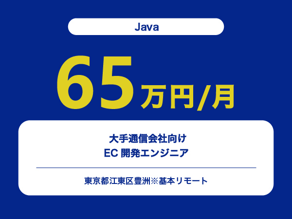 ★【~65万円/フリーランス】 大手通信会社向けEC開発エンジニア※30～50代活躍中!!