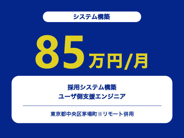 ★【~85万円/フリーランス】採用システム構築のユーザ側支援エンジニア※30～50代活躍中!!