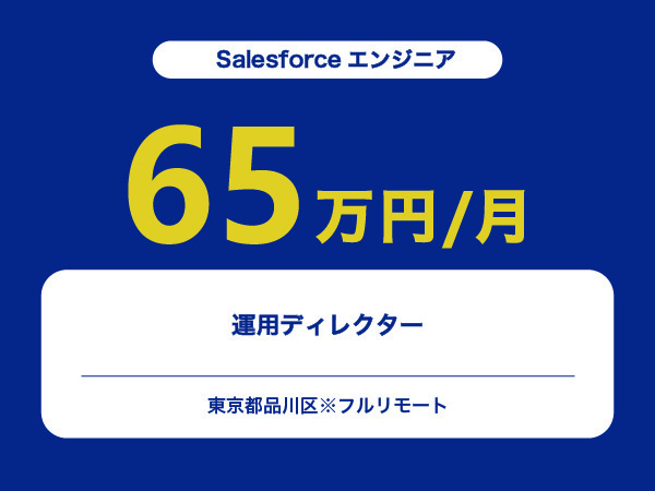 ★【~65万円/フリーランス】≪Salesforceエンジニア≫運用ディレクター※30～50代活躍中!!