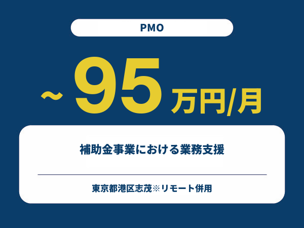 ★【~95万円/フリーランス】≪PMO≫補助金事業における業務支援※30～50代活躍中!!