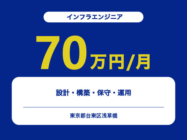 ★【~70万円/フリーランス】≪インフラエンジニア≫設計・構築・保守・運用※30～50代活躍中!!