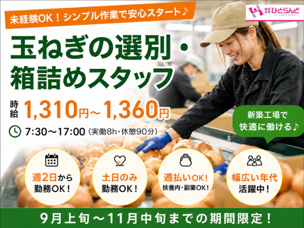 たまねぎ選別スタッフ（ID0501747）